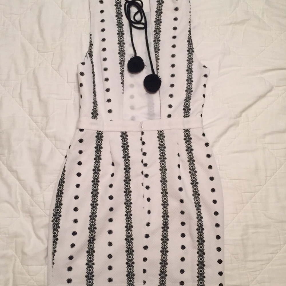 English Factory Pom Pom Backless Mini Dress